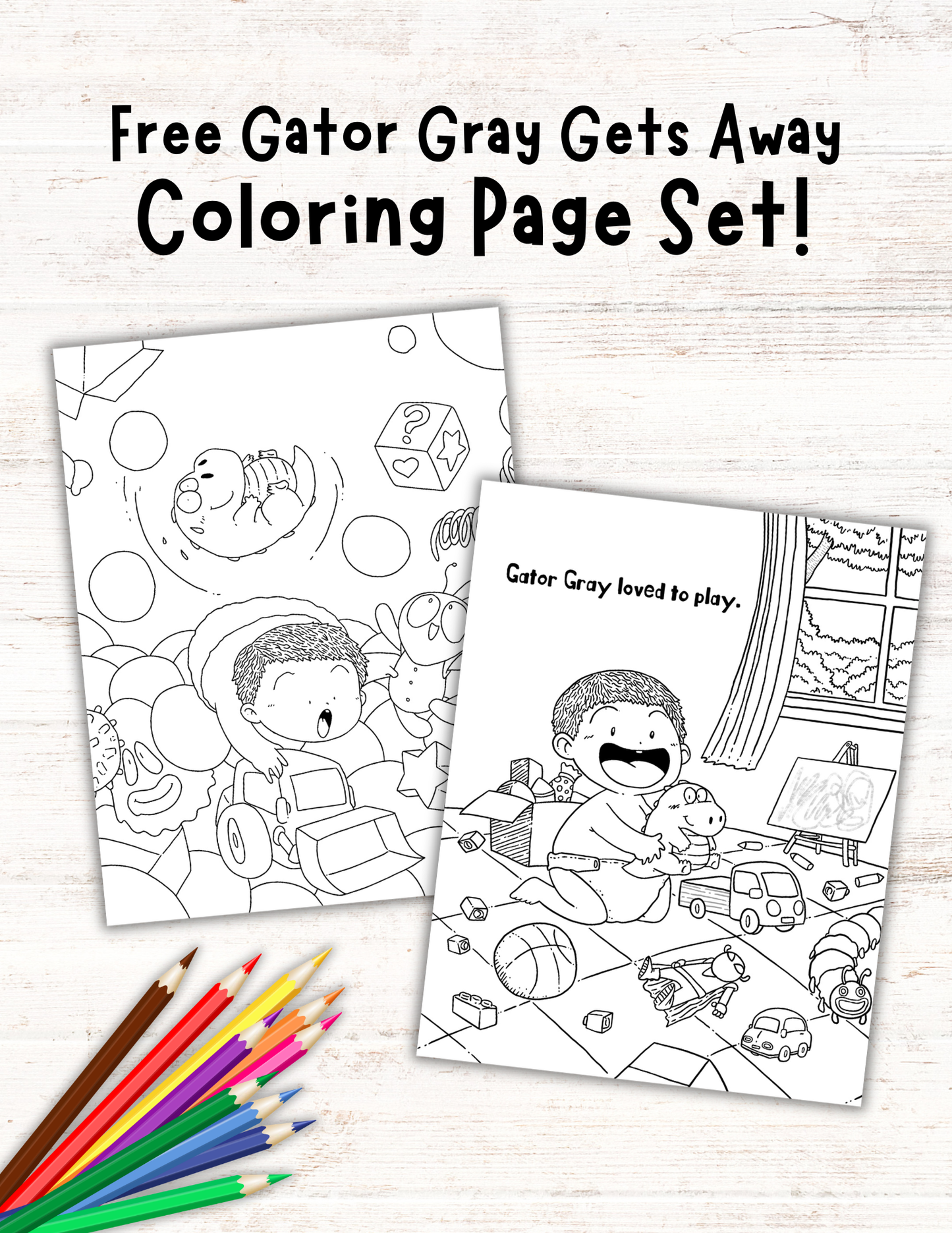 Gator Gray Gets Away Free Coloring Page Set