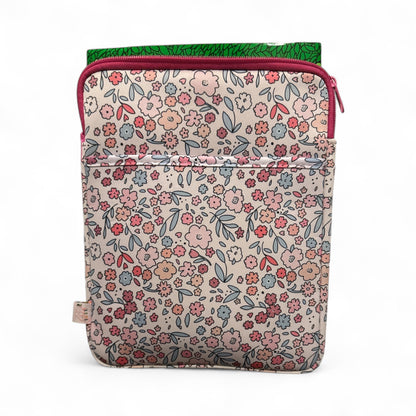 Book Sleeves/Ipad holders-pink multi floral pattern